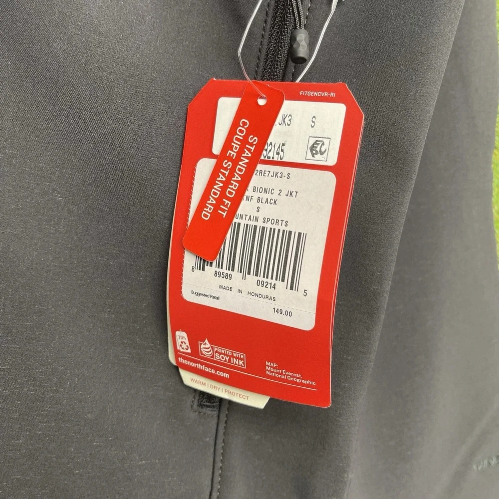 North Face Apex Bionic 2 Jacket Mens Small Fleece Lined Black Hiking Outdoor